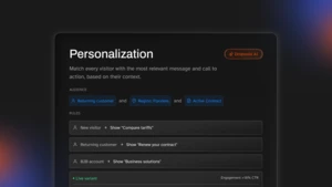 dashboard ui for personalization