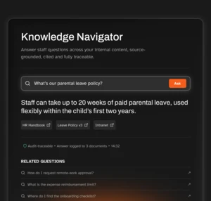 dashboard ui for knowledge navigator