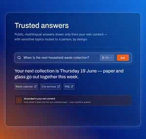 dashboard ui for trusted answers