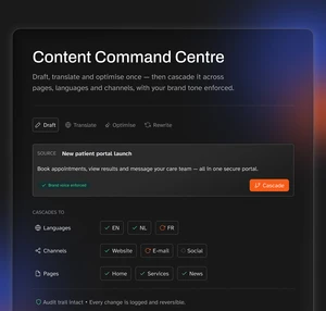 dashboard ui content command centre