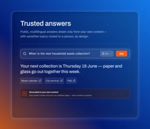 dashboard ui trusted answers in blue gradient