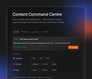 dashboard ui content command centre